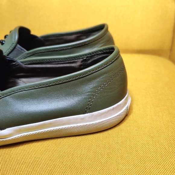 COACH Chrissy Rivets Genuine Leather Olive Sneaker Slip On Sneakers Women's 9.5 - Picture 5 of 8